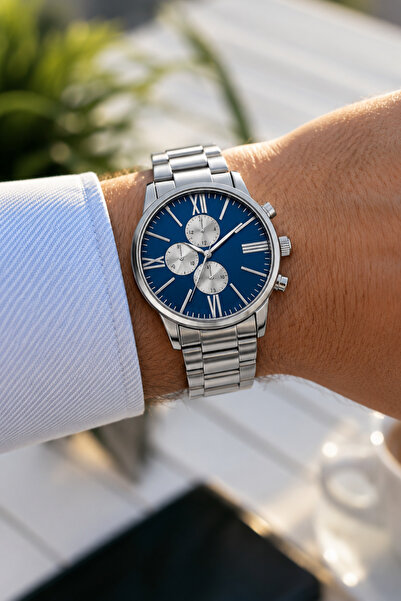 laria jewelry Roman Numeral Blue Dial Men's Wristwatch
