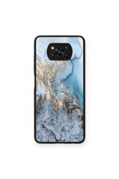 Other Xiaomi Poco X3 /X3 Pro Marble Gold Design Black Glossy Θήκη