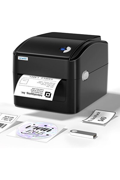 VRETTİ Θερμικός Εκτυπωτής Ετικετών USB, Θερμική Ετικέτα 4x6 για Αποστολές, Συ...