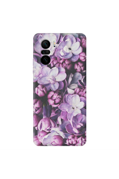 Other Xiaomi Poco F3 Purple Flowers Transparent Silicone TPU Θήκη