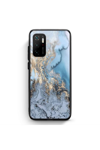 Other Xiaomi Poco M3 Pro Marble Gold Design Black Glossy Θήκη