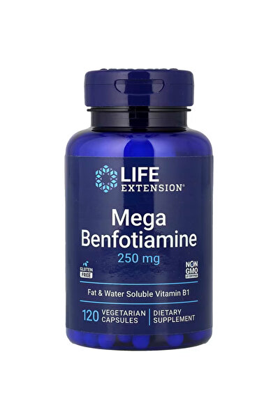 Life Extension Mega Benfotiamine, 250 mg, a Fat-Soluble Form of thiamine, Hea...