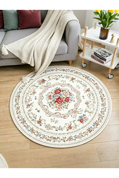 FridayIn Jacquard Woven Round Area Rug, European Farmhouse Style Home Decor, ...