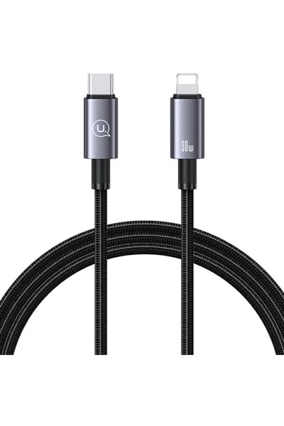 Usams US-SJ662 Cablu USB-C la Lightning 30W 1.2m Negru