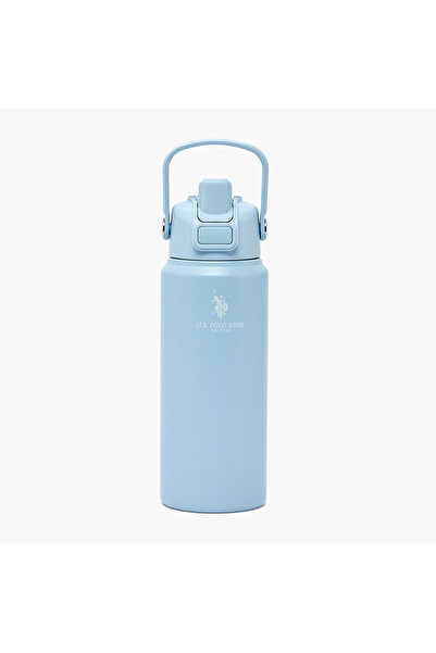 U.S. Polo Assn. US POLO ASSN. Solid Stainless Steel Water Bottle with Wide Mo...