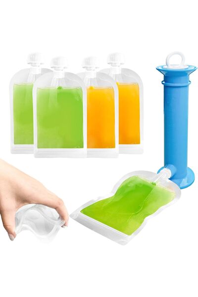 Arabest 6-Piece Reusable Baby Food Pouch Filler Kit, Applesauce Yogurt Smooth...