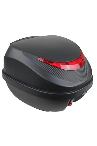 SARİSSA BİSİKLET REXX 33 Litre Sırt Dayamalı Karbon Desen Motosiklet Bisiklet E-bike Topcase Arka Çanta Siyah