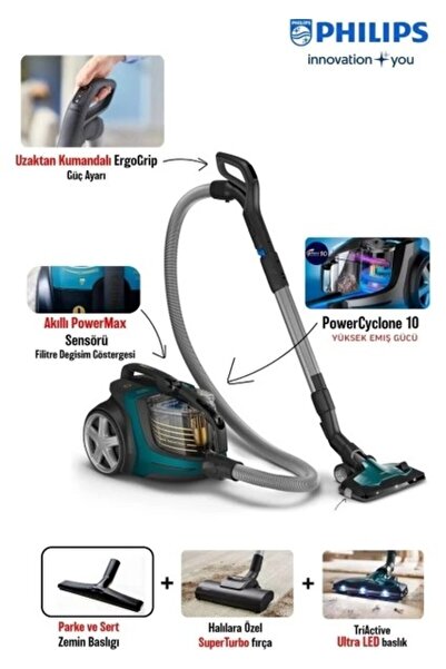 Philips Marathon Otomatik Açılma/kapanma Özellikli Powercyclone 10 Yüksek Emi...