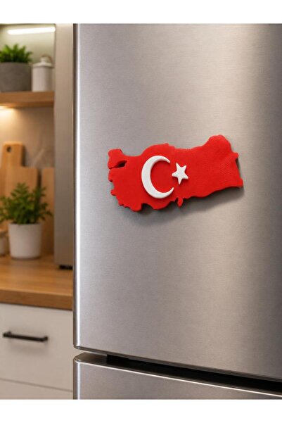 Hd Marketim Magnet Buzdolabı Magneti Türkiye Haritası Türk Bayraklı Hediyelik...