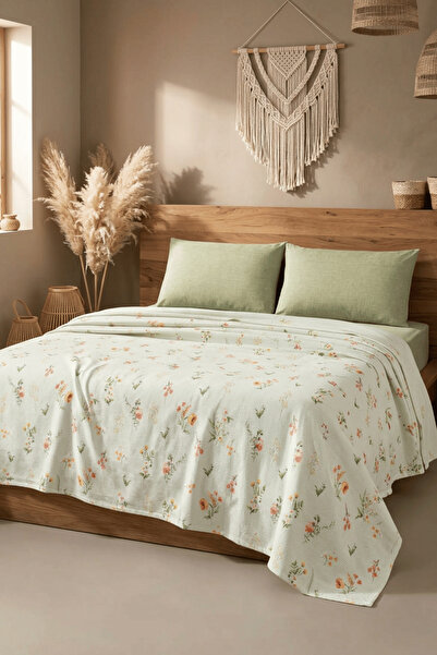 Menderes Home La Notte Flower Garden Çift Kişilik 4 Parça Pike Takımı 210x230...