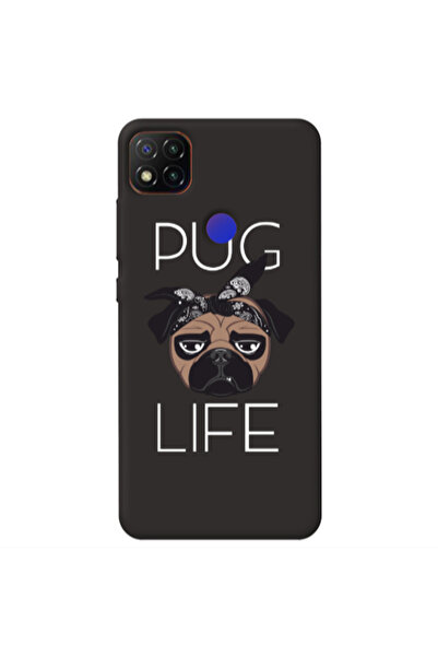 Other Xiaomi Redmi 9c Pug Life Black Colored Silicone TPU Θήκη