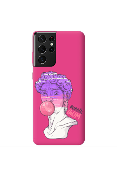 Other Samsung S21 Ultra Pin Bubble Fuchsia Colored Silicone TPU Θήκη