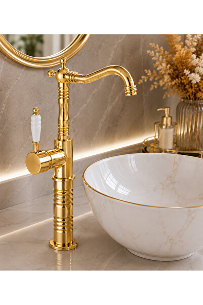 LPD GOLD LUNA RUSTİK ÇANAK LAVABO BATARYASI