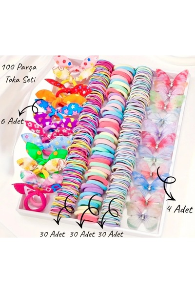 SHEKER HOME Accessories 100 Piece Girls' and Baby Hair Clip Set – Colorful Ru...