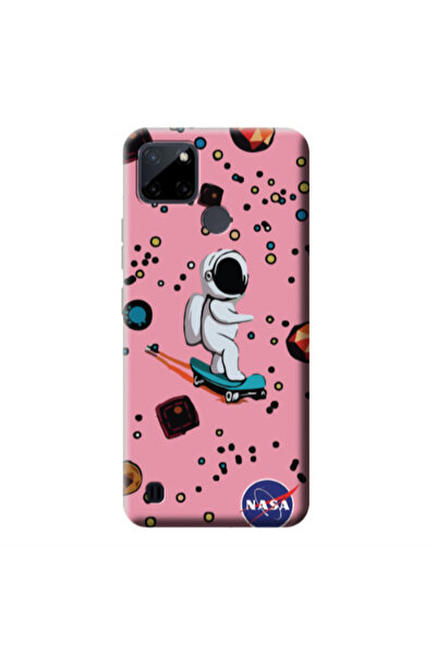 Other Realme C25Y Astronaut with skateboard Pink Colored Silicone TPU Θήκη