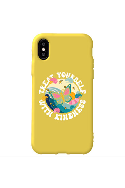 Other Apple iPhone Xs Max Kindless Yourself Yellow Colored Silicone TPU Θήκη