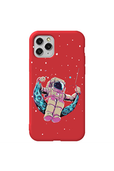 Other Apple iPhone 11 Pro Max Astronaut swinging on the moon Red Colored Sili...