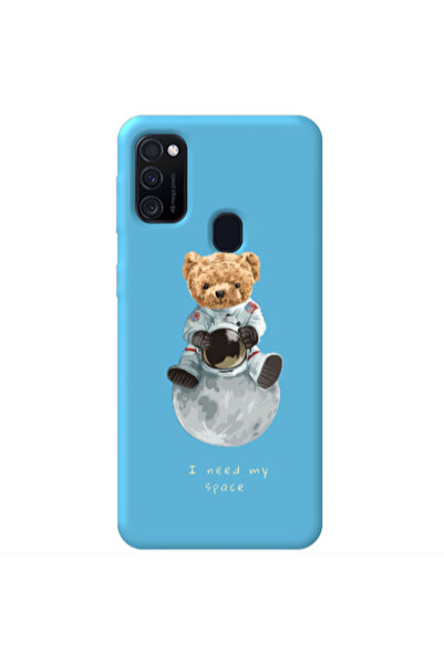 Other Samsung M21 Bear in space Blue Colored Silicone TPU Θήκη