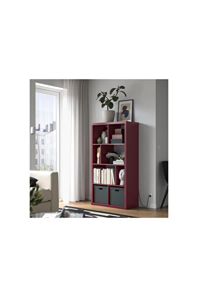 IKEA açık raf ünitesi, kahverengi-kırmızı, 147x39x77 cm