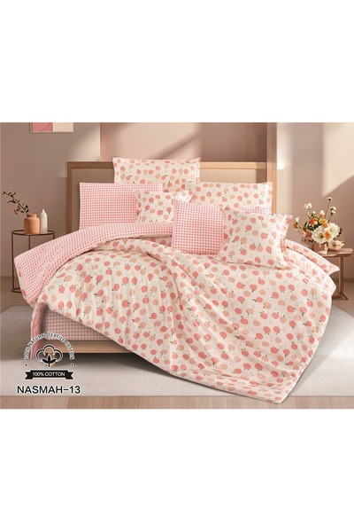 Red Rose 100% Cotton Summer Duvet and Sheet Set, 5 Pieces, Luxury and Eleganc...