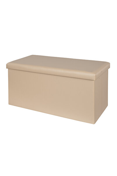 Target Home Σκαμπό-πουφ με αποθηκευτικό χώρο PU μπεζ 76x38x38εκ.