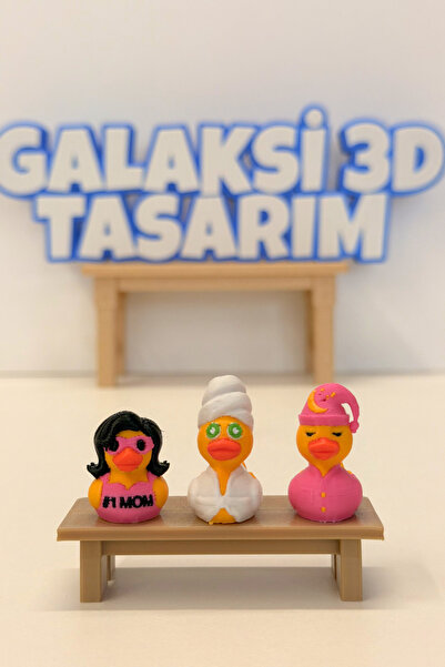 Galaksi 3D Sevimli Ördek Figür Seti - 3'lü Sevimli Masa Aksesuarı