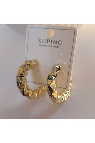 XUPING JEWELRY أقراط دائرية ذهبية اللون