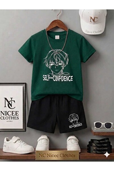 NC Nicee Clothes LETNJA DEČJA MAJICA I KRATKE HLAČE UNISEKS (SA TISKOM SAMOPO...
