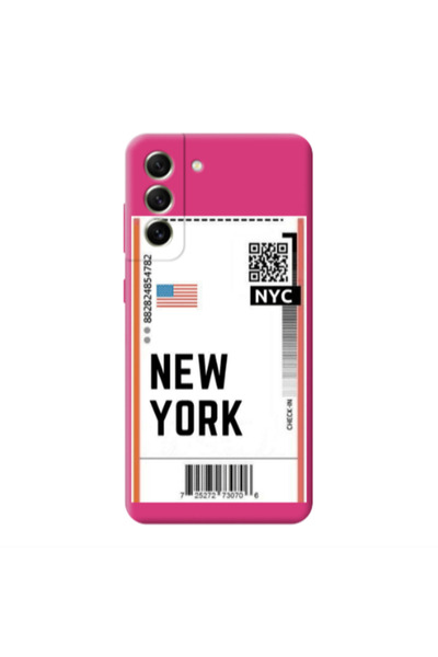 Other Samsung S21 FE New York NYC Fuchsia Colored Silicone TPU Θήκη