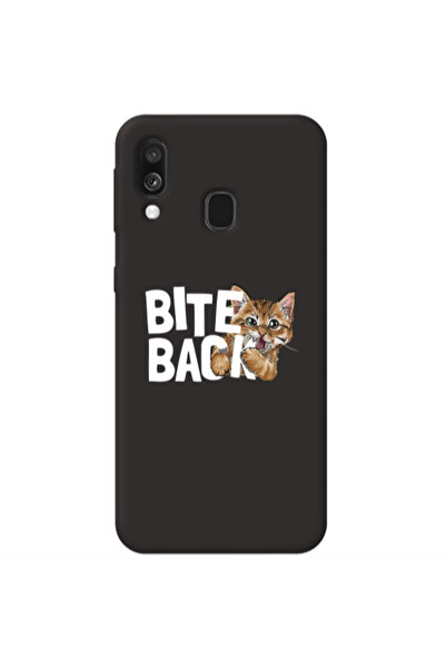 Other Samsung A40 bitte back cat Black Colored Silicone TPU Θήκη