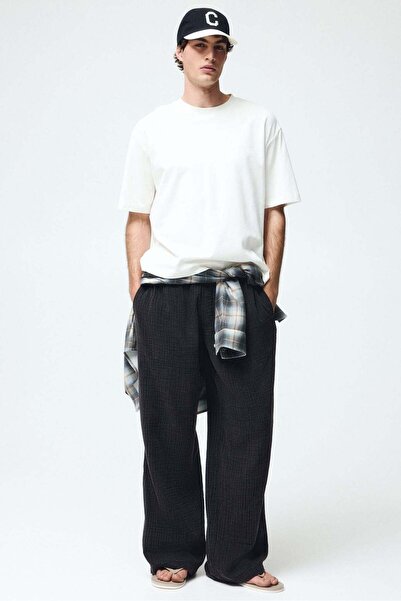 H&M Loose Fit Cotton muslin trousers