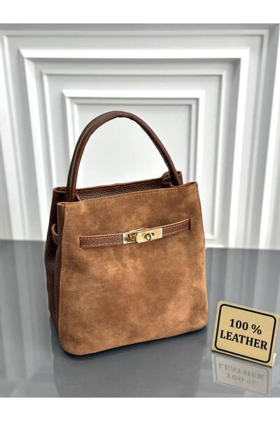 çkn sedat çakan çanta & fular & aksesuar Genuine Suede Leather Women's Hand S...