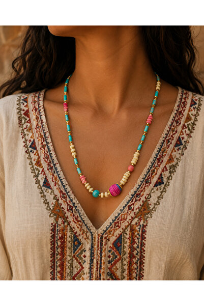 HER ŞEY NOTA www.herseynota.com Bohemian Kalina Colorful Natural Stone Beaded...
