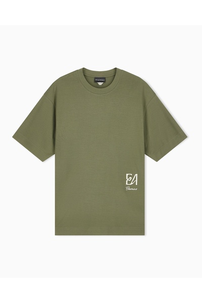Emporio Armani Men's Short Sleeve Crew Neck Cotton Plain Model Green T-Shirt