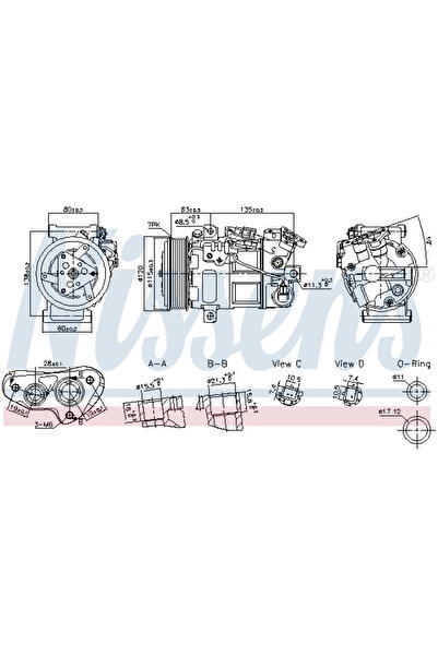 Nissens Compresor Aer Conditionat Clima NISSAN 10-TRAIL 3/INTERSTAR/QASHQAI 2...
