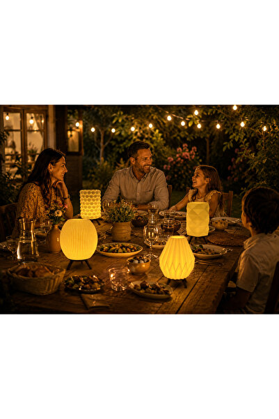 EMAS DESİGN Aura Tealight Lamp Set 2 – Modern Dekoratif Masa Lambası Seti
