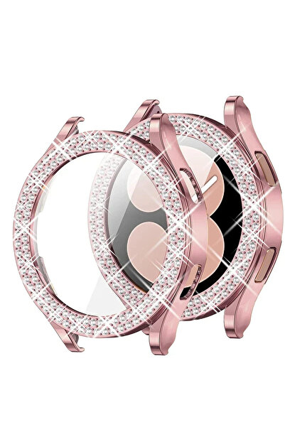Choice28 For Galaxy Watch4 40 Pink Bling Diamond Case for Watch 7 6 5 4 PC Pr...