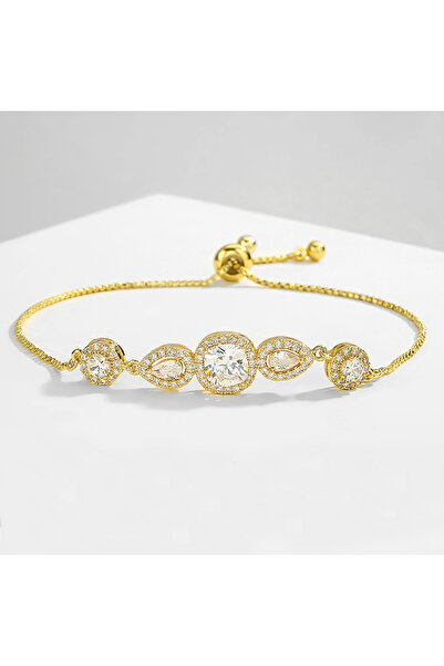 Choice Gold Color 2187 ZAKOL 3pcs AAA Cubic Zirconia Adjustable Open Bangle B...