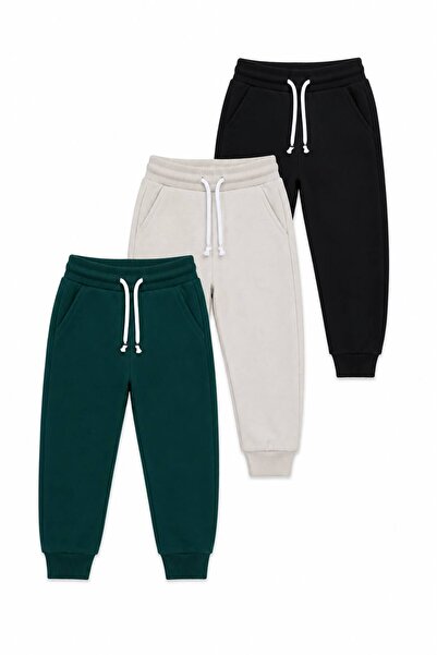 YİGİT BUTİK Boys' 3-Piece Jogger Sweatpants 4-12 Years Old Elastic Waist Lace...