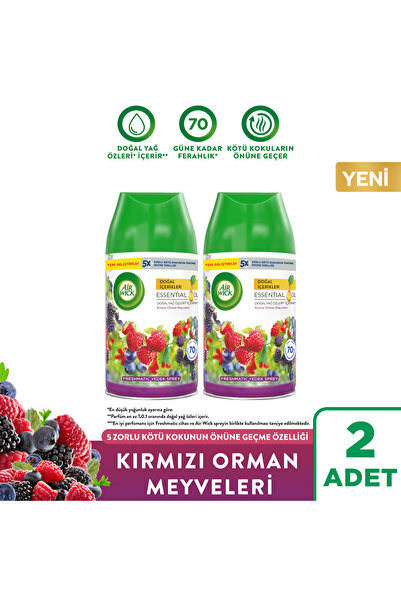 Air Wick Oda Kokusu Freshmatic Yedek Sprey Kırmızı Orman Meyveleri, 2x250ml