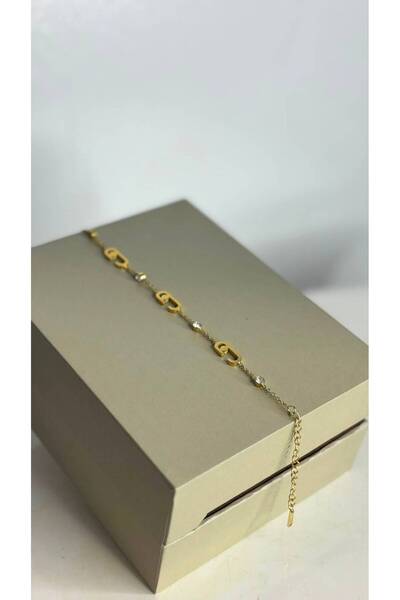 Seen Time Soft Gold Steel Bracelet Adorned with Rhinestones Adds a Touch of B...