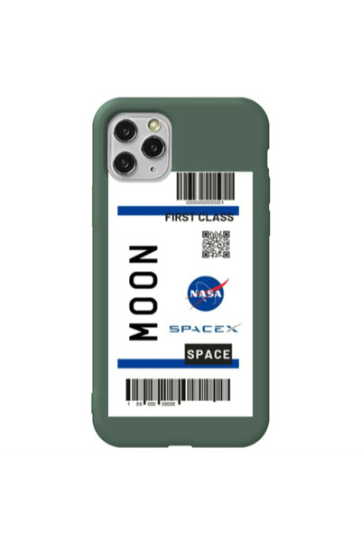 Other Apple iPhone 11 Pro Max Moon spacex Dark Green Colored Silicone TPU Θήκη