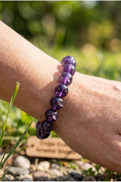 NBS Beautiful Naturel Stones Women's Vip Real Amethyst Natural Stone Bracelet...