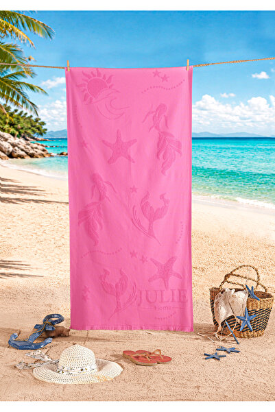 Julie Home %100 Pamuk Lara Plaj Havlusu 75x150 cm Saçaklı Hızlı Kuruyan Deniz...