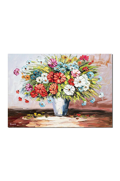 artnova 3D картина ваза с многоцветни цветя, ръчно рисувана, Икебана, 70x50см...