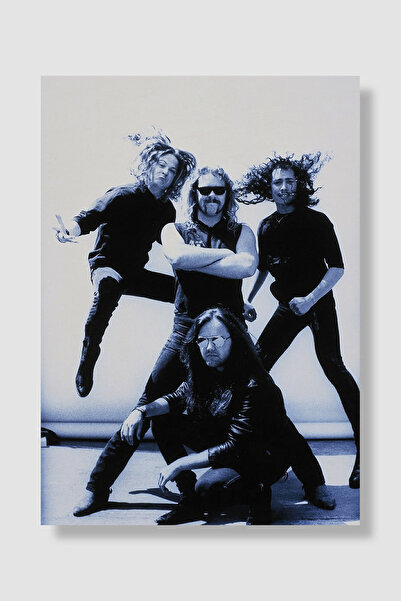 Luna Marissa Metallica poster, članovi benda, retro fotografija u plavoj boji...