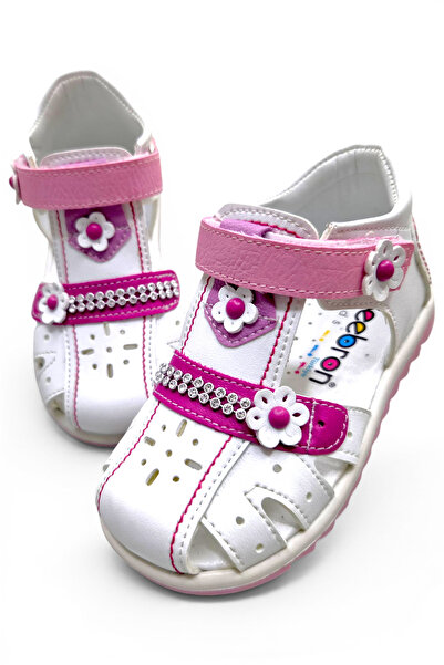 BEEBRON Orthopedic Baby Girl and Child Sandals White Pink Fuchsia Kbtkl2407