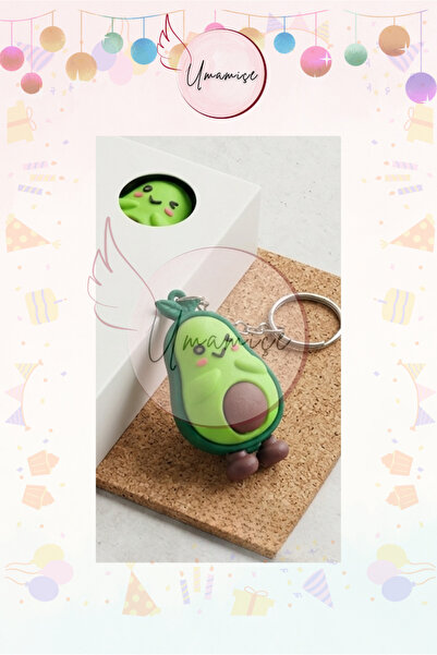 Umamiçe Cute Avocado Design Silicone Set of 2 Keychains - Bag and Key Accessory