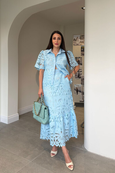 MAGARDE Special Edition Shirt with Inner Lining and Skirt - Blue
