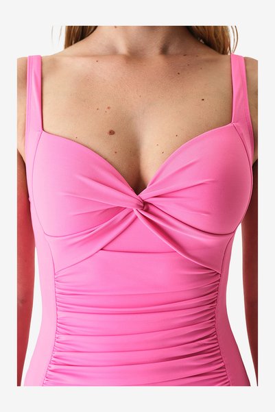 Penti Women Shirred Pink Swimsuit